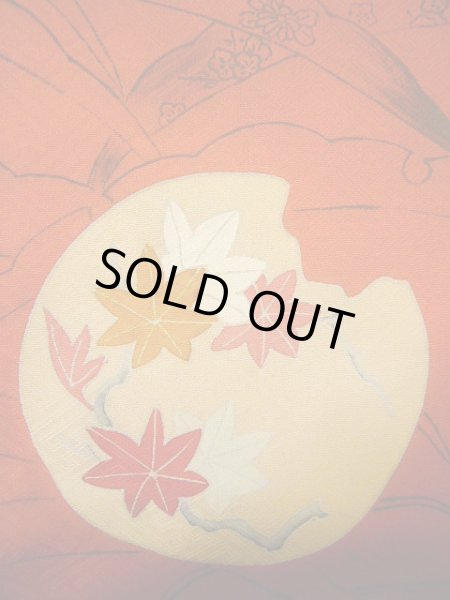 画像28: G0630S 訪問着 女性用着物  シルク(正絹)  スモーキーな オレンジ, 丸 【中古】 【USED】 【リサイクル】 ★★★☆☆ (28)