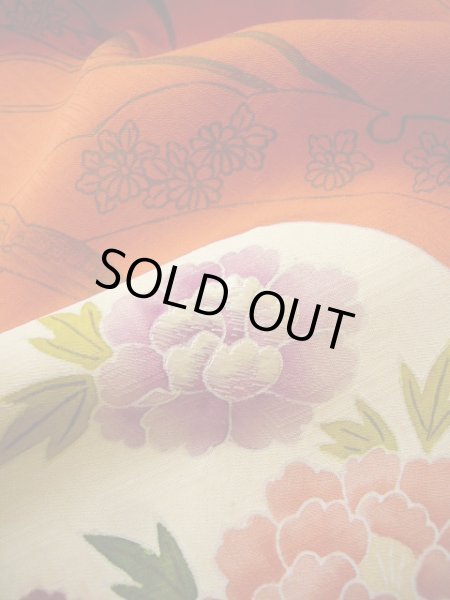 画像33: G0630S 訪問着 女性用着物  シルク(正絹)  スモーキーな オレンジ, 丸 【中古】 【USED】 【リサイクル】 ★★★☆☆ (33)