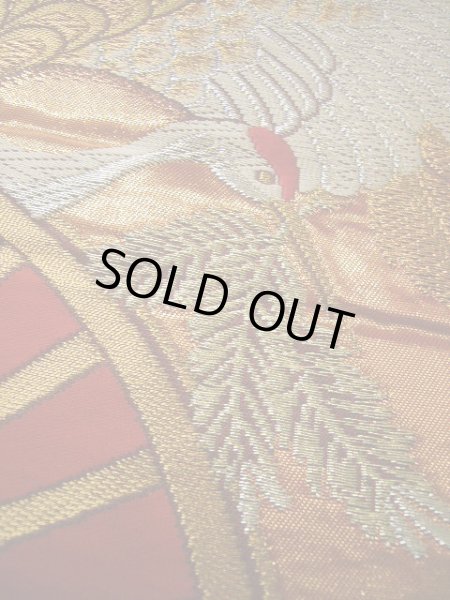 画像19: G0805O 打掛 女性用着物  シルク(正絹)  深い 赤, 扇 【中古】 【USED】 【リサイクル】 ★★★★☆ (19)