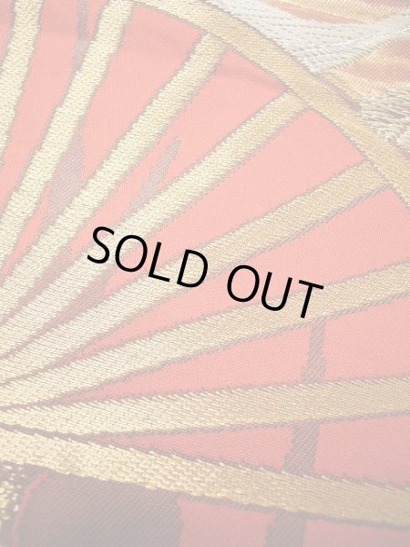 画像20: G0805O 打掛 女性用着物  シルク(正絹)  深い 赤, 扇 【中古】 【USED】 【リサイクル】 ★★★★☆ (20)