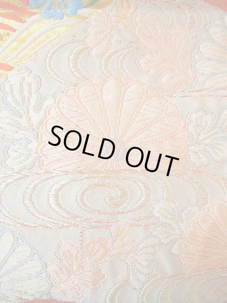 画像12: G0805S 打掛 女性用着物  シルク(正絹)   朱赤, 扇 【中古】 【USED】 【リサイクル】 ★★★★☆ (12)