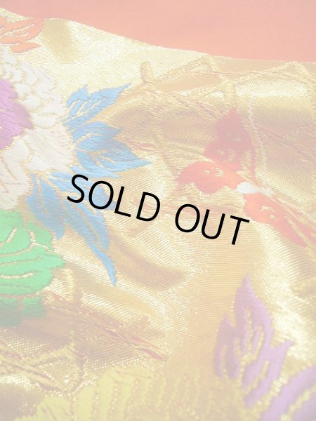 画像18: G0805S 打掛 女性用着物  シルク(正絹)   朱赤, 扇 【中古】 【USED】 【リサイクル】 ★★★★☆ (18)