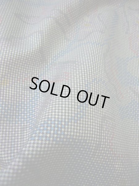 画像13: G0925T 大島紬 女性用着物 縦横紬 シルク(正絹)  薄い グレー(灰色), 幾何学模様 【中古】 【USED】 【リサイクル】 ★★★☆☆ (13)