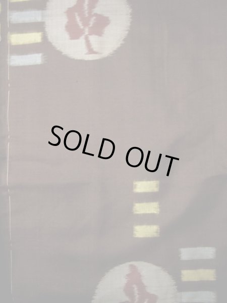 画像4: G0930J 羽織 女性用着物  シルク(正絹)   ブラウン(茶色), 葉 【中古】 【USED】 【リサイクル】 ★★★★☆ (4)