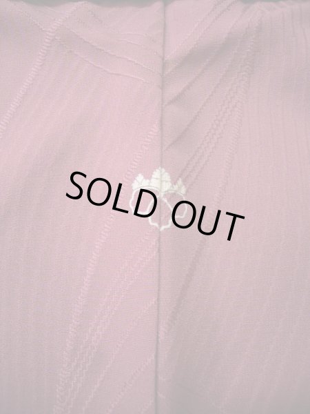 画像3: G1013Q 色無地 女性用着物  シルク（正絹）  クリーミーな ラズベリー, 花 【中古】 【USED】 【リサイクル】 ★★★★☆ (3)