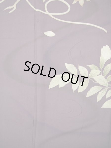 画像6: G1027L 訪問着 女性用着物 錦紗縮緬　 シルク（正絹）   藤, 桜 【中古】 【USED】 【リサイクル】 ★★☆☆☆ (6)