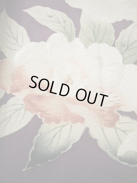 画像17: G1027L 訪問着 女性用着物 錦紗縮緬　 シルク（正絹）   藤, 桜 【中古】 【USED】 【リサイクル】 ★★☆☆☆ (17)