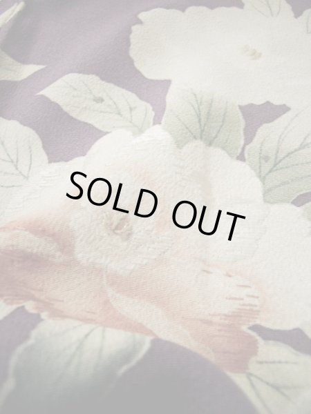 画像24: G1027L 訪問着 女性用着物 錦紗縮緬　 シルク（正絹）   藤, 桜 【中古】 【USED】 【リサイクル】 ★★☆☆☆ (24)