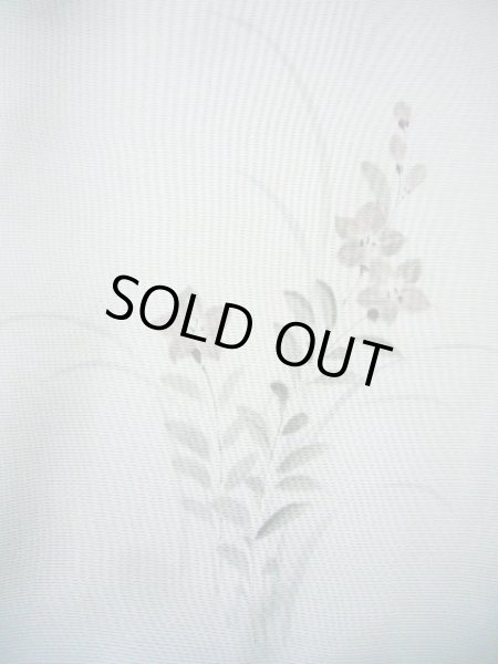 画像16: G1027R 訪問着 女性用着物 二重紗 シルク(正絹)  スモーキーな 青, ききょう 【中古】 【USED】 【リサイクル】 ★★★☆☆ (16)