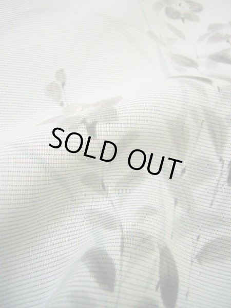 画像22: G1027R 訪問着 女性用着物 二重紗 シルク(正絹)  スモーキーな 青, ききょう 【中古】 【USED】 【リサイクル】 ★★★☆☆ (22)