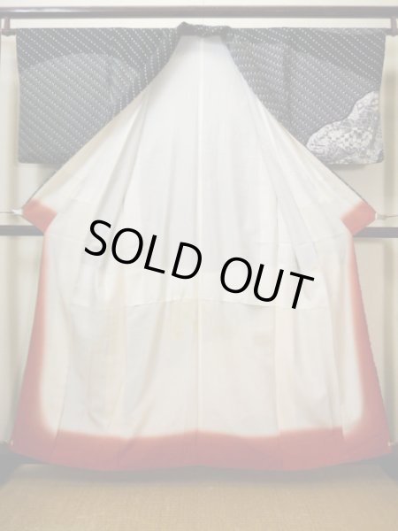 画像3: G1102L 訪問着 女性用着物 辻が花、嘘つき袖付き シルク（正絹）   黒, 小さな点々 【中古】 【USED】 【リサイクル】 ★★☆☆☆ (3)