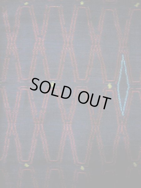 画像3: G1105A 紬 女性用着物  シルク(正絹)   ネイビー(紺), 亀甲 【中古】 【USED】 【リサイクル】 ★★★☆☆ (3)