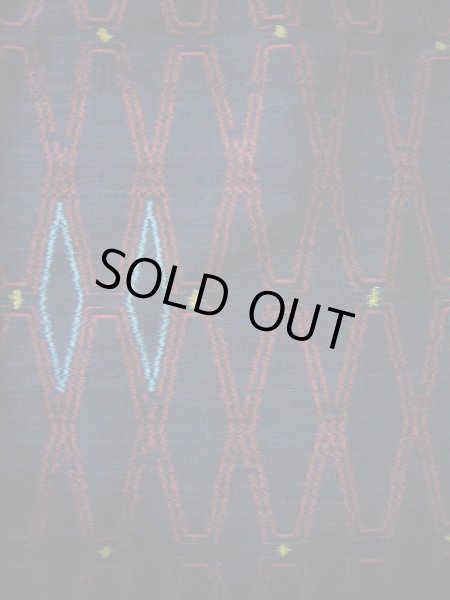 画像4: G1105A 紬 女性用着物  シルク(正絹)   ネイビー(紺), 亀甲 【中古】 【USED】 【リサイクル】 ★★★☆☆ (4)