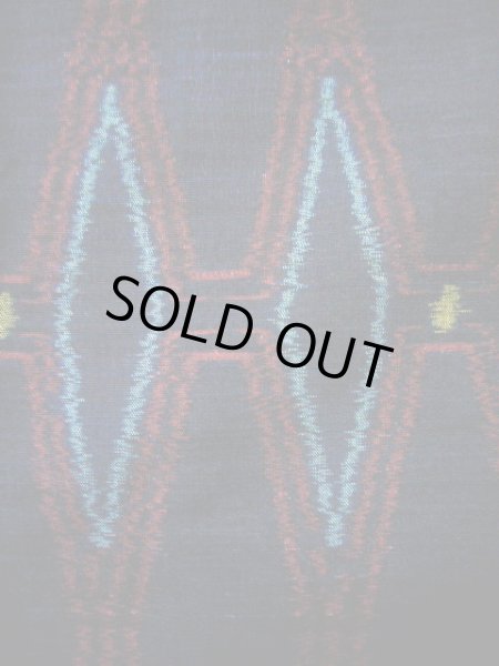 画像5: G1105A 紬 女性用着物  シルク(正絹)   ネイビー(紺), 亀甲 【中古】 【USED】 【リサイクル】 ★★★☆☆ (5)