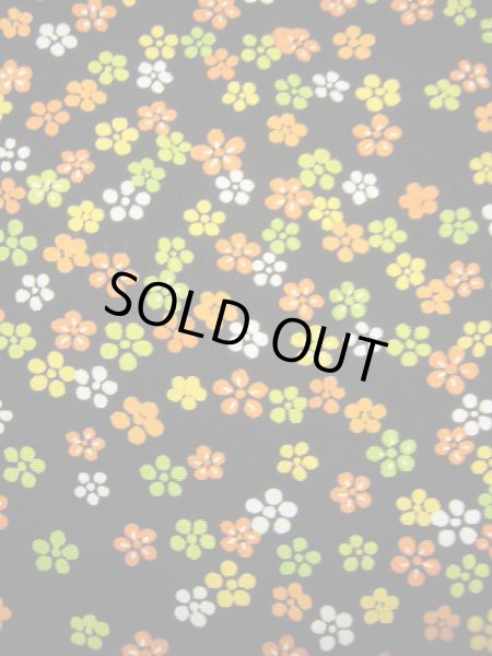 画像7: G1110J 小紋 女性用着物  シルク（正絹）   黒, 花 【中古】 【USED】 【リサイクル】 ★★★★☆ (7)