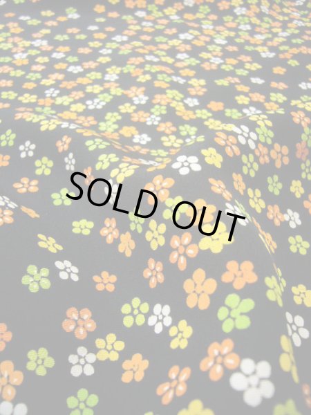 画像13: G1110J 小紋 女性用着物  シルク（正絹）   黒, 花 【中古】 【USED】 【リサイクル】 ★★★★☆ (13)