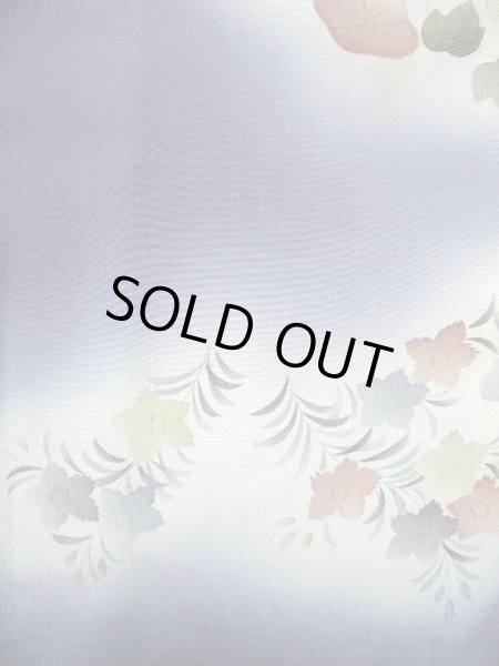 画像6: G1110Z 小紋 女性用着物  シルク(正絹)  薄い 青, 朝顔 【中古】 【USED】 【リサイクル】 ★☆☆☆☆ (6)