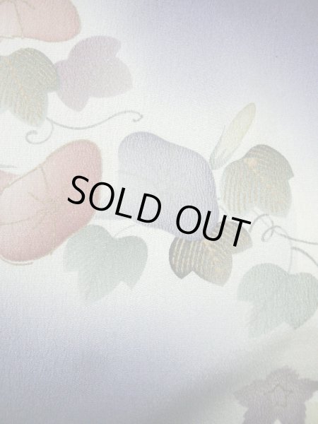 画像10: G1110Z 小紋 女性用着物  シルク(正絹)  薄い 青, 朝顔 【中古】 【USED】 【リサイクル】 ★☆☆☆☆ (10)