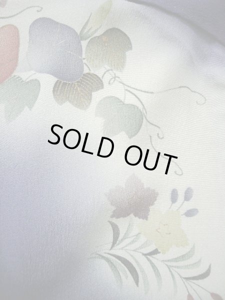 画像11: G1110Z 小紋 女性用着物  シルク(正絹)  薄い 青, 朝顔 【中古】 【USED】 【リサイクル】 ★☆☆☆☆ (11)