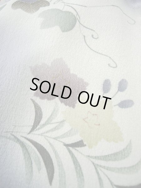 画像13: G1110Z 小紋 女性用着物  シルク(正絹)  薄い 青, 朝顔 【中古】 【USED】 【リサイクル】 ★☆☆☆☆ (13)