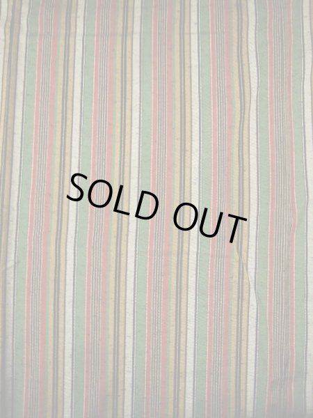 画像3: G1125Z 紬 女性用着物  シルク(正絹)   オリーブ, 縞 【中古】 【USED】 【リサイクル】 ★★★☆☆ (3)