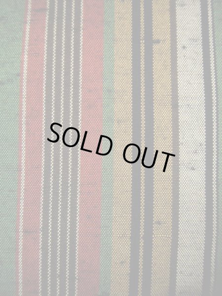 画像6: G1125Z 紬 女性用着物  シルク(正絹)   オリーブ, 縞 【中古】 【USED】 【リサイクル】 ★★★☆☆ (6)