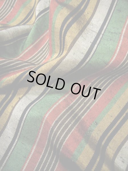 画像8: G1125Z 紬 女性用着物  シルク(正絹)   オリーブ, 縞 【中古】 【USED】 【リサイクル】 ★★★☆☆ (8)