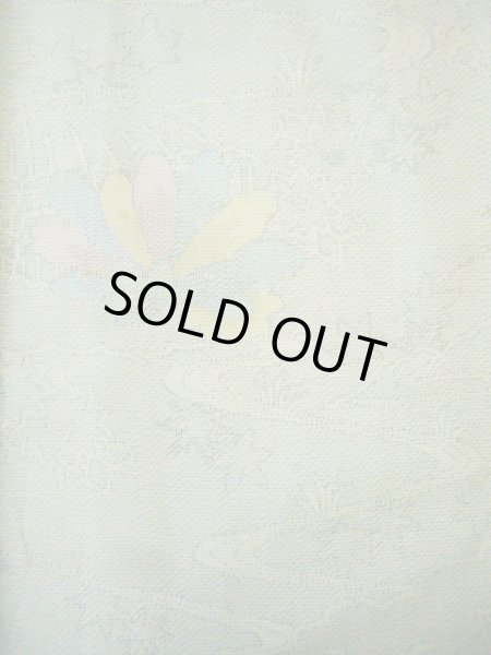 画像3: H0301G 単衣 女性用着物  ウール 淡い 緑がかった グレー(灰色), 竹 【中古】 【USED】 【リサイクル】 ★★☆☆☆ (3)