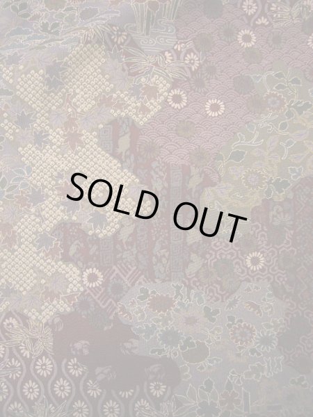 画像5: H0308E 小紋 女性用着物  シルク(正絹)   えんじ, 猫 【中古】 【USED】 【リサイクル】 ★★★★☆ (5)