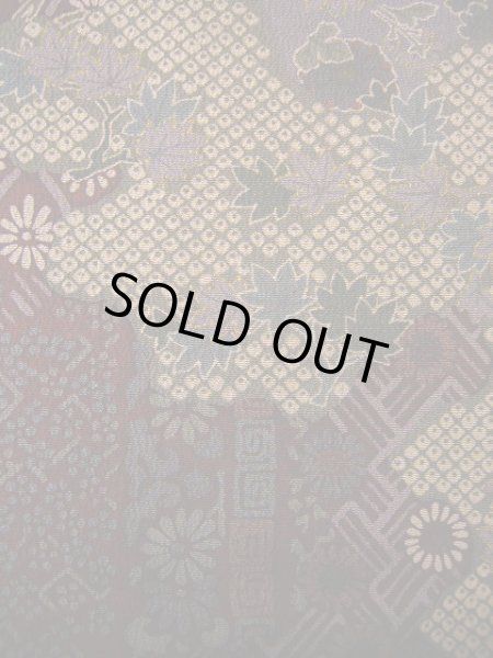 画像9: H0308E 小紋 女性用着物  シルク(正絹)   えんじ, 猫 【中古】 【USED】 【リサイクル】 ★★★★☆ (9)