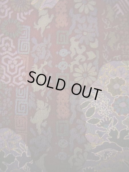 画像10: H0308E 小紋 女性用着物  シルク(正絹)   えんじ, 猫 【中古】 【USED】 【リサイクル】 ★★★★☆ (10)