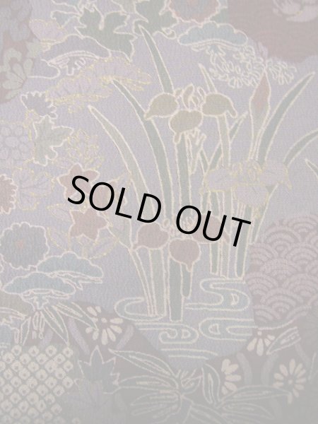 画像12: H0308E 小紋 女性用着物  シルク(正絹)   えんじ, 猫 【中古】 【USED】 【リサイクル】 ★★★★☆ (12)