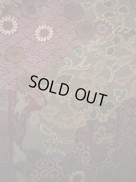 画像14: H0308E 小紋 女性用着物  シルク(正絹)   えんじ, 猫 【中古】 【USED】 【リサイクル】 ★★★★☆ (14)