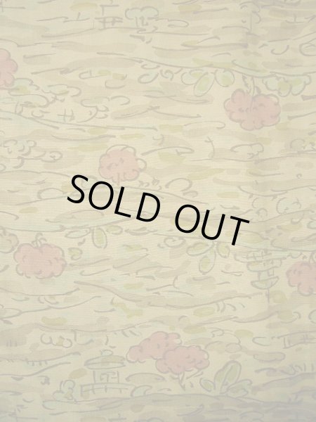 画像4: H0308P 小紋 女性用着物  シルク(正絹)  薄い カーキ, 風景 【中古】 【USED】 【リサイクル】 ★★★☆☆ (4)