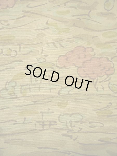 画像5: H0308P 小紋 女性用着物  シルク(正絹)  薄い カーキ, 風景 【中古】 【USED】 【リサイクル】 ★★★☆☆ (5)