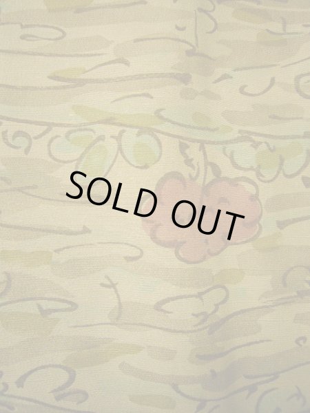 画像6: H0308P 小紋 女性用着物  シルク(正絹)  薄い カーキ, 風景 【中古】 【USED】 【リサイクル】 ★★★☆☆ (6)