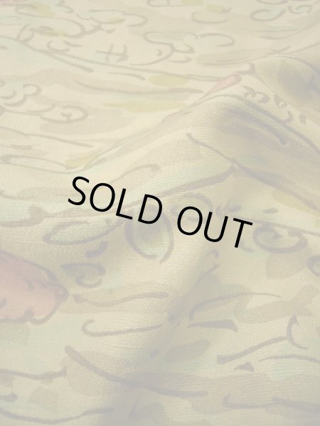 画像10: H0308P 小紋 女性用着物  シルク(正絹)  薄い カーキ, 風景 【中古】 【USED】 【リサイクル】 ★★★☆☆ (10)