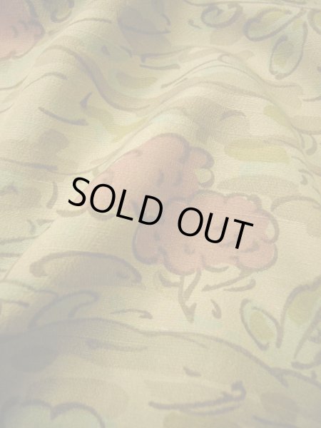 画像11: H0308P 小紋 女性用着物  シルク(正絹)  薄い カーキ, 風景 【中古】 【USED】 【リサイクル】 ★★★☆☆ (11)