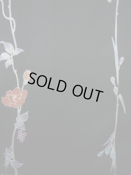 画像7: H0308Y 小紋 女性用着物  シルク（正絹）   黒, バラ 【中古】 【USED】 【リサイクル】 ★★★★☆ (7)