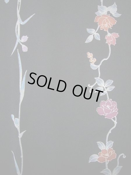 画像11: H0308Y 小紋 女性用着物  シルク（正絹）   黒, バラ 【中古】 【USED】 【リサイクル】 ★★★★☆ (11)