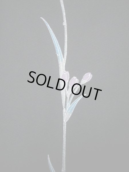 画像12: H0308Y 小紋 女性用着物  シルク（正絹）   黒, バラ 【中古】 【USED】 【リサイクル】 ★★★★☆ (12)