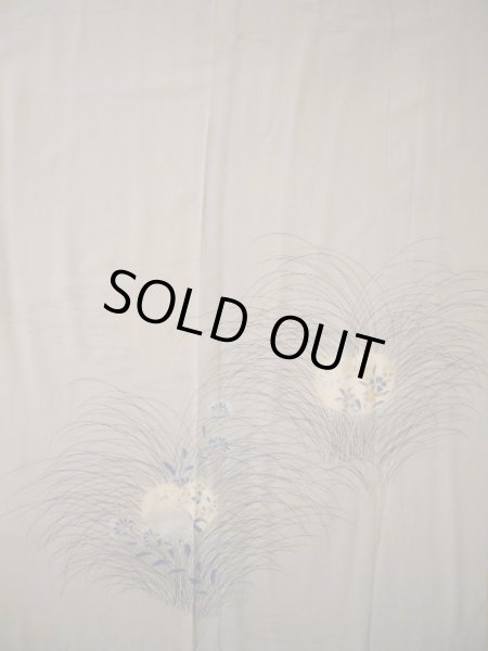 画像5: H0317F 訪問着 女性用着物  シルク(正絹)  薄い グレー(灰色), ききょう 【中古】 【USED】 【リサイクル】 ★★☆☆☆ (5)