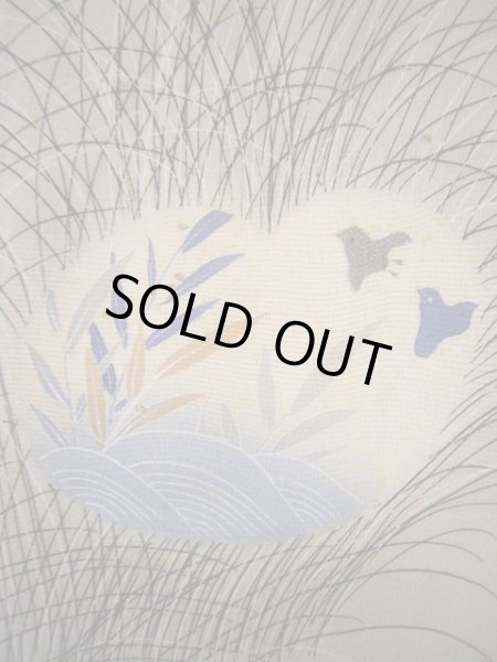 画像7: H0317F 訪問着 女性用着物  シルク(正絹)  薄い グレー(灰色), ききょう 【中古】 【USED】 【リサイクル】 ★★☆☆☆ (7)