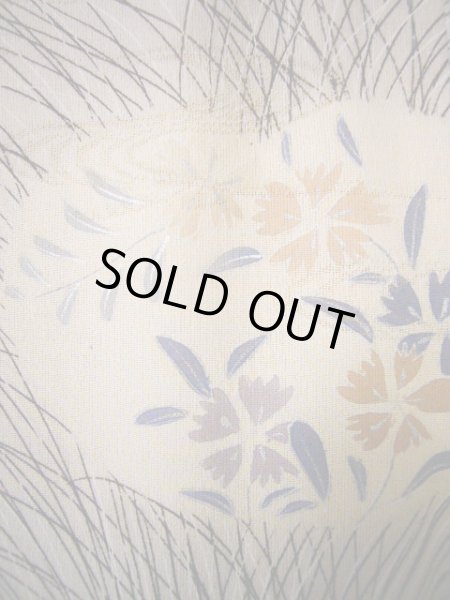 画像13: H0317F 訪問着 女性用着物  シルク(正絹)  薄い グレー(灰色), ききょう 【中古】 【USED】 【リサイクル】 ★★☆☆☆ (13)