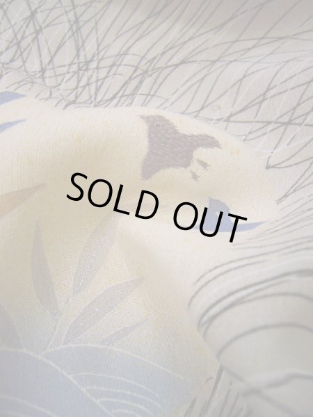 画像17: H0317F 訪問着 女性用着物  シルク(正絹)  薄い グレー(灰色), ききょう 【中古】 【USED】 【リサイクル】 ★★☆☆☆ (17)