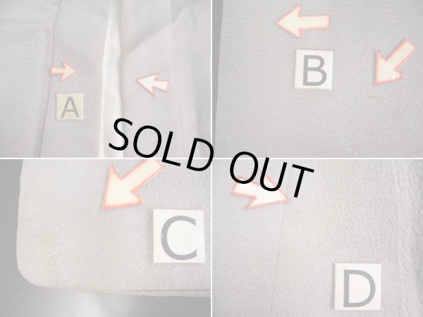 画像12: H0317H 訪問着 女性用着物  シルク(正絹)  薄い グレー(灰色), 花 【中古】 【USED】 【リサイクル】 ★★☆☆☆ (12)