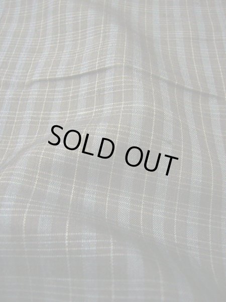 画像5: H0511B 紬 女性用着物  シルク（正絹）  スモーキーな 黒, チェック柄 【中古】 【USED】 【リサイクル】 ★★☆☆☆ (5)