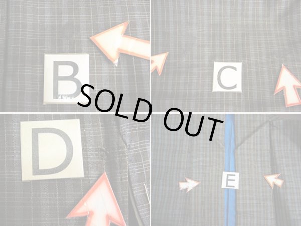 画像8: H0511B 紬 女性用着物  シルク（正絹）  スモーキーな 黒, チェック柄 【中古】 【USED】 【リサイクル】 ★★☆☆☆ (8)