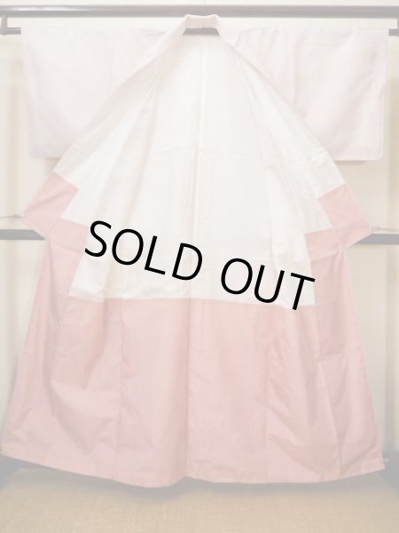 画像2: H0714P 織 女性用着物  化繊   オフ ホワイト, 十字 【中古】 【USED】 【リサイクル】 ★★★☆☆ (2)