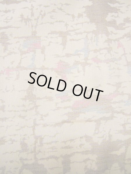 画像5: H0714Q 織 女性用着物  シルク(正絹)  薄い ベージュ, 抽象的模様 【中古】 【USED】 【リサイクル】 ★★☆☆☆ (5)